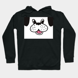 White Doggie with Black Ears Hoodie